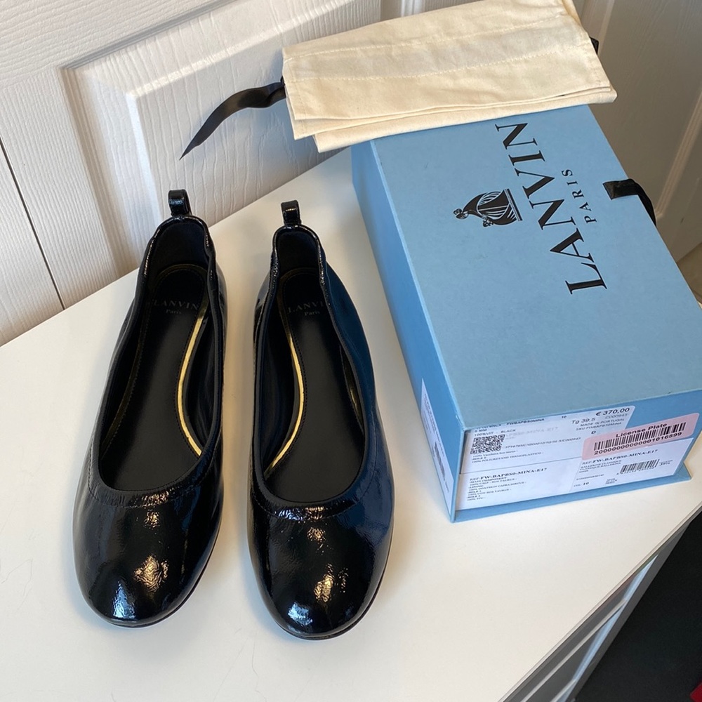 Lanvin Classic Black Patent Flat (New)